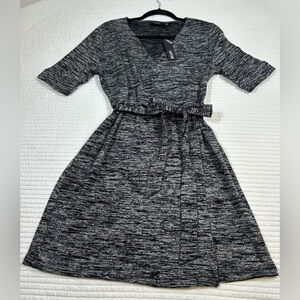 NWT Apt 9 Gray/Black Wrap Dress. Size MPetite. Casual. Wear to Work. Career.